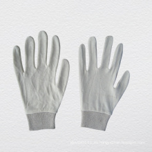 Algodón blanco blanqueado tejido guante de trabajo muñeca (2118)